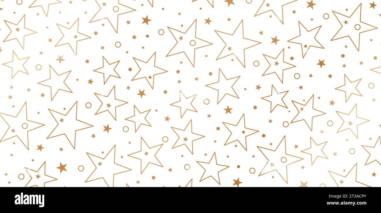 Le stelle dell'illustrazione vettoriale si riproducono senza problemi con stelle d'oro isolate su sfondi bianchi per copertine di libri, interfacce digitali, design di stampe Illustrazione Vettoriale