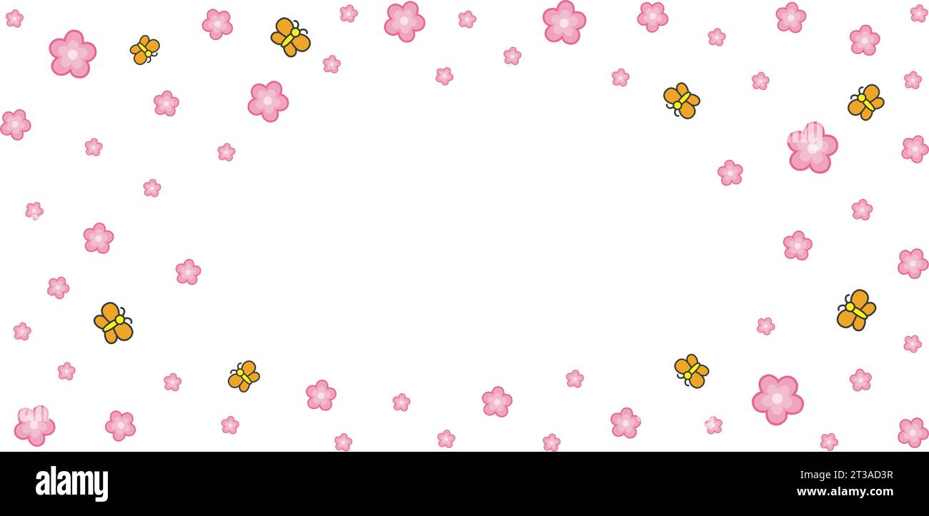 Illustrazione vettoriale cornice in fiore di ciliegio su sfondo bianco con spazio per le copertine dei libri applicabili, interfacce digitali, stampa design Illustrazione Vettoriale