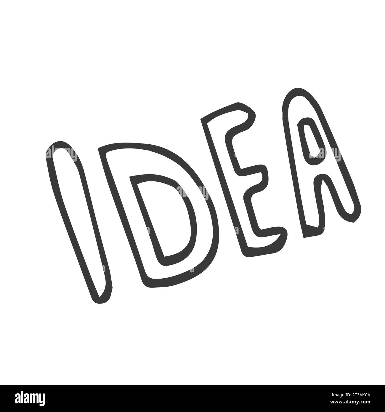 Ottima idea. Illustrazione disegnata a mano con lampadina. Disegno a inchiostro bianco e nero. Illustrazione vettoriale di schizzo grunge. Illustrazione Vettoriale