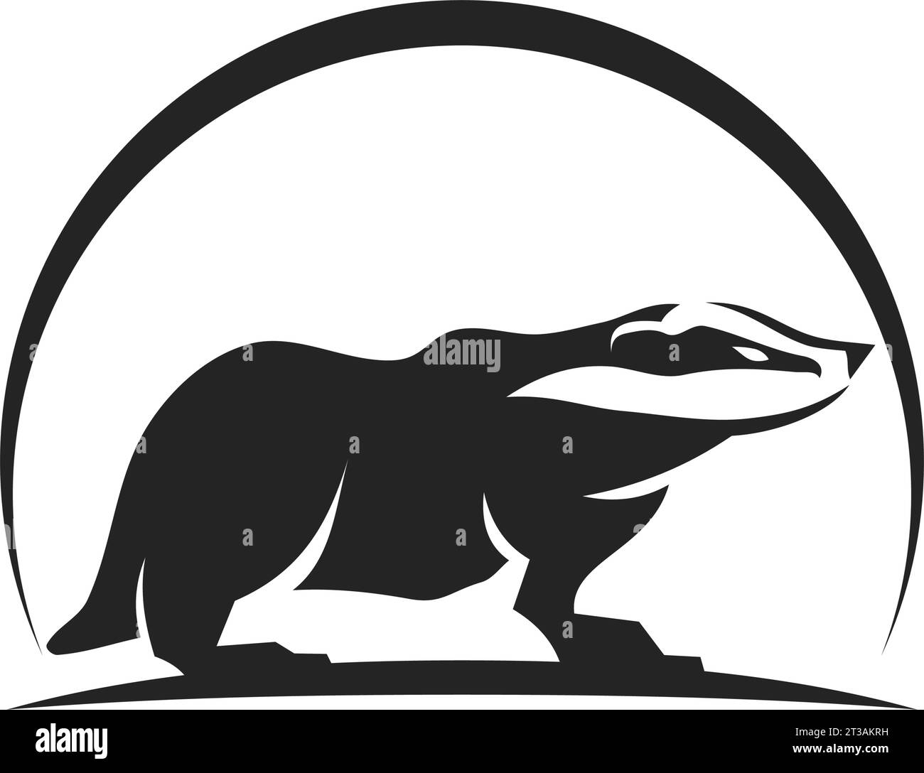 Modello logo Badger isolato. Identità del marchio. Icona grafico vettore astratto Illustrazione Vettoriale