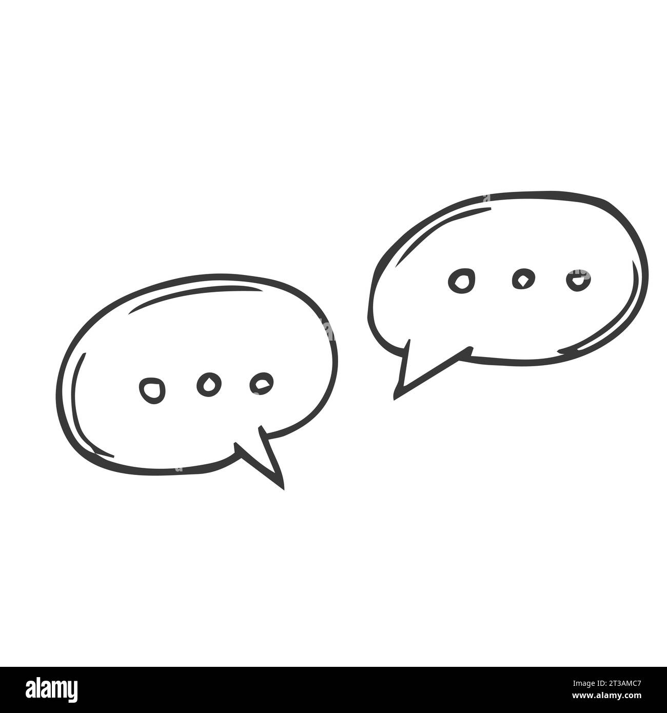 Set di schizzi disegnati a mano Speach Bubbles. Illustrazione Vettoriale