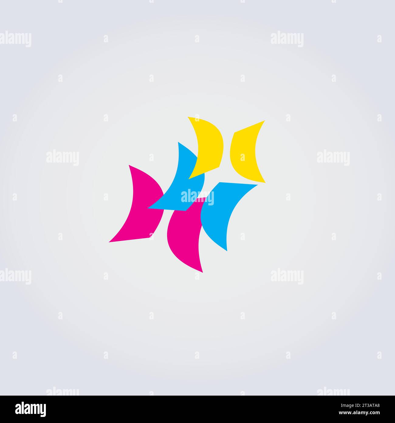 Icona astratta Logo Design comunicazioni varie dialogo parla rete colori primari vettore Illustrazione Vettoriale