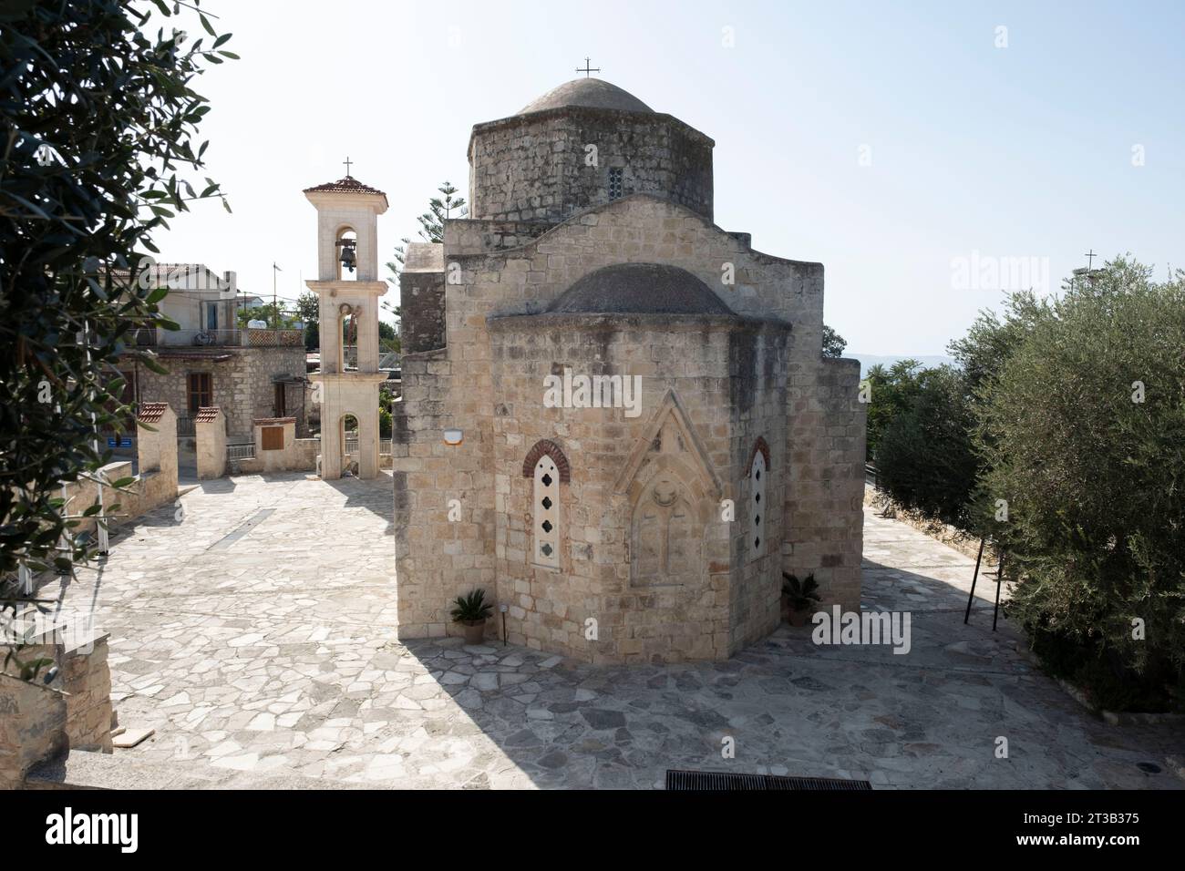 Chiesa di Panagia Chryseleousa, villaggio di Lysos, distretto di Paphos, Cipro. Foto Stock