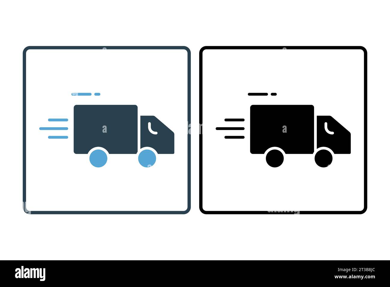 consegna rapida del veicolo icon.delivery. icona relativa alla velocità. adatto per siti web, app, interfacce utente, stampabili, ecc. Stile icona a tinta unita. Vettore semplice Illustrazione Vettoriale