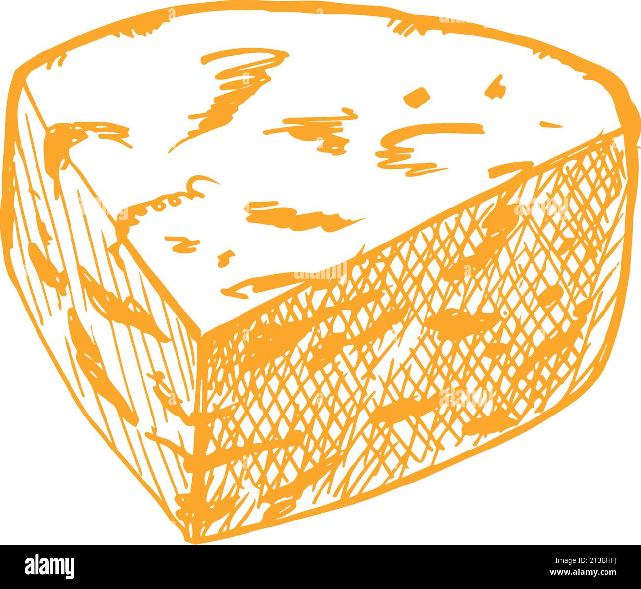 Acquerello blocco di formaggio blu deliziosa muffa, latte morbido prodotto lattiero-caseario. Delizioso cibo disegnato a mano illustrazione isolata su sfondo bianco. Perfetto Illustrazione Vettoriale