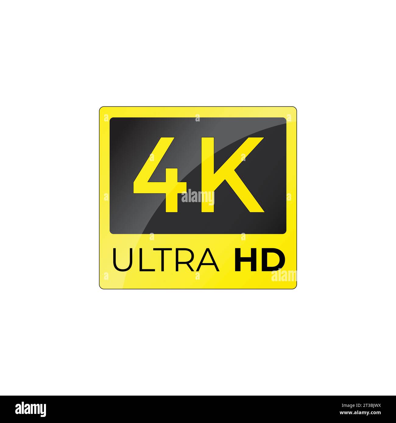 Segnale Ultra HD 4K, icona etichetta video ad alta definizione Illustrazione Vettoriale