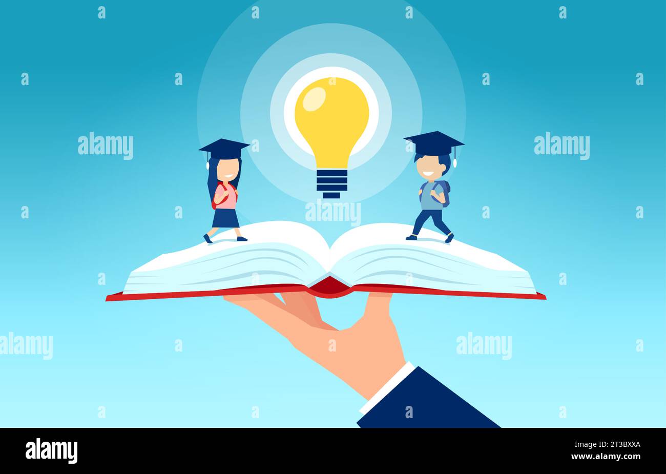 Bambini e accesso a un'istruzione di qualità per il concetto di futuro migliore Illustrazione Vettoriale