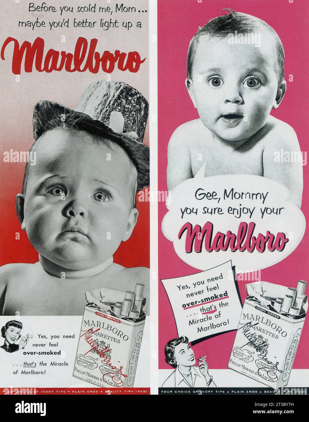 1950 annunci di sigarette Marlboro Foto Stock