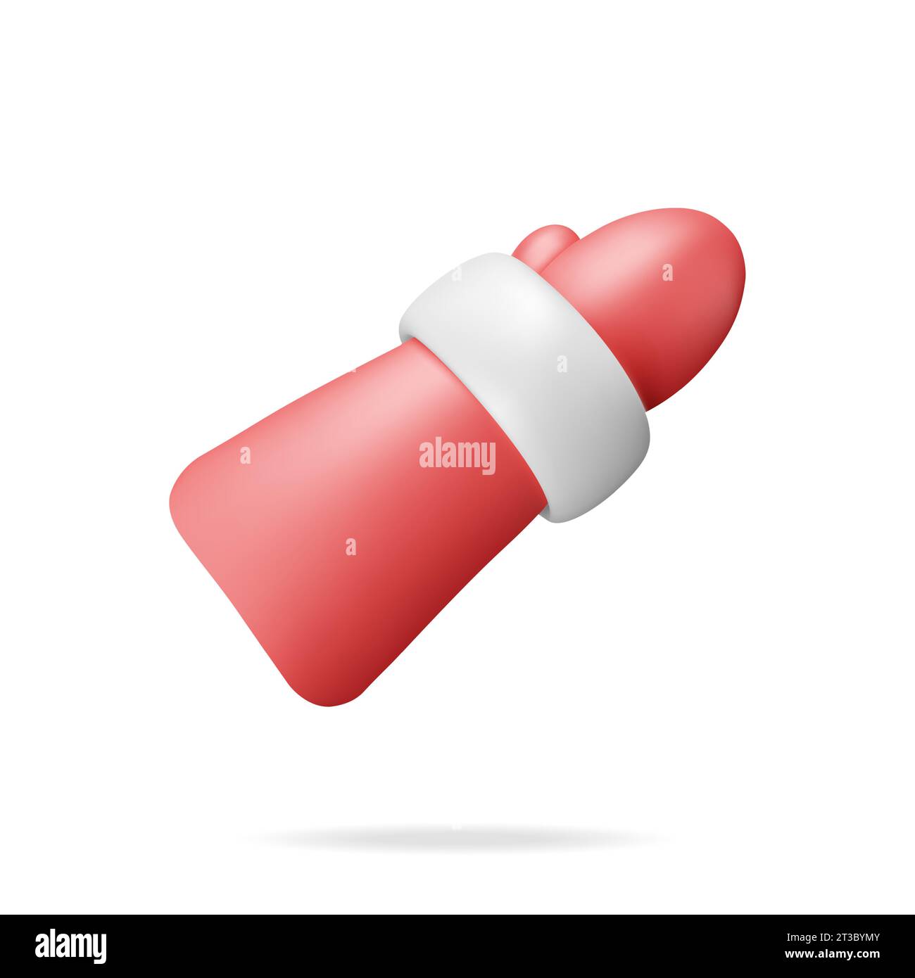 Mano di Babbo Natale 3D in Red Mitten Illustrazione Vettoriale