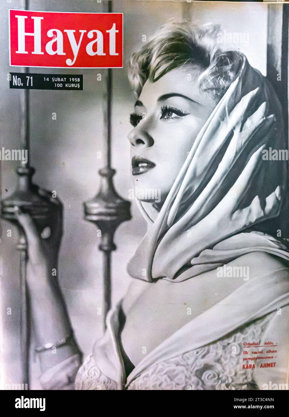 HAYAT Turkish magazine copertina 1958 con Carole Lesley Foto Stock