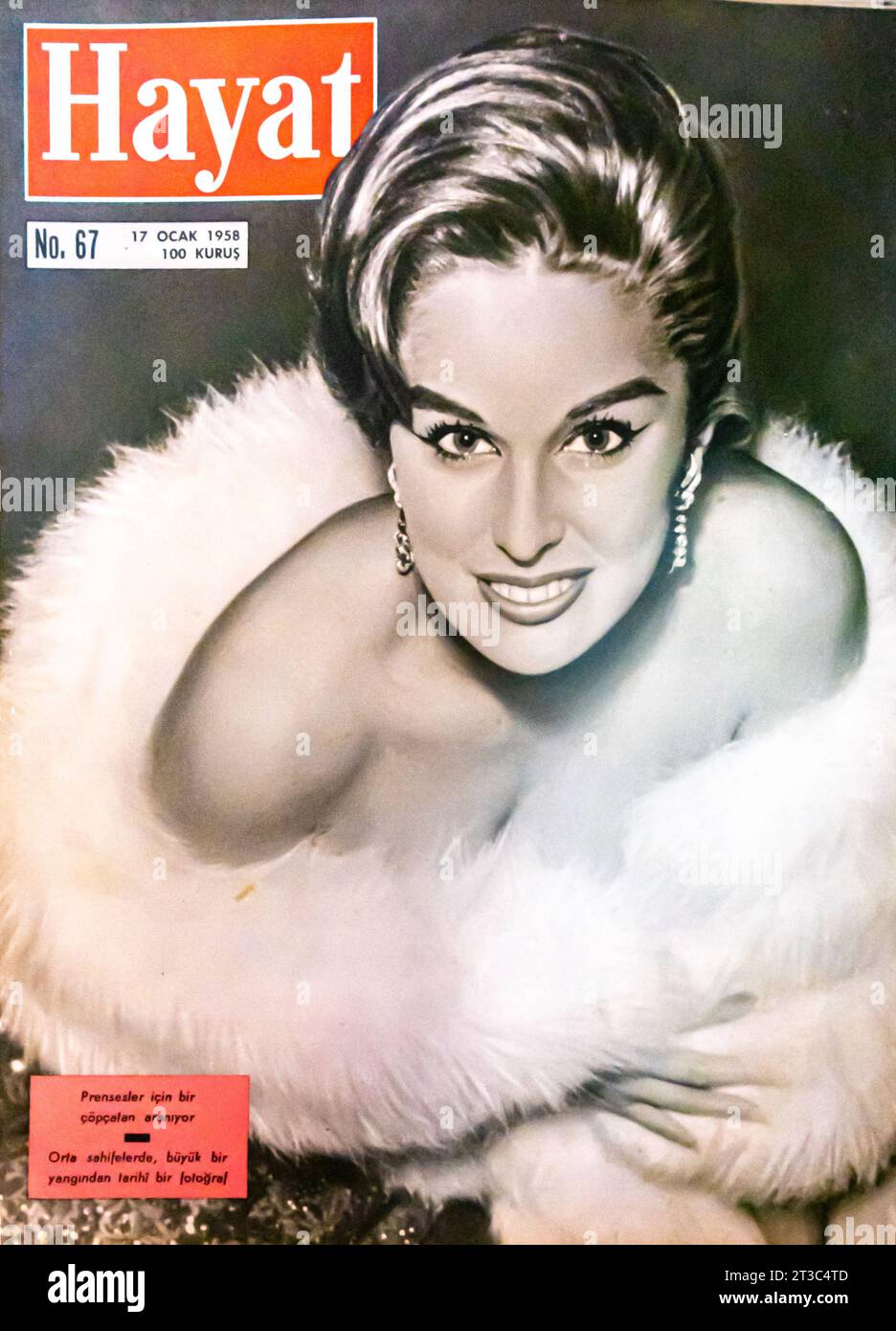 Sylvia Lopez sulla copertina della rivista turca Hayat, 17 gennaio 1958 Foto Stock