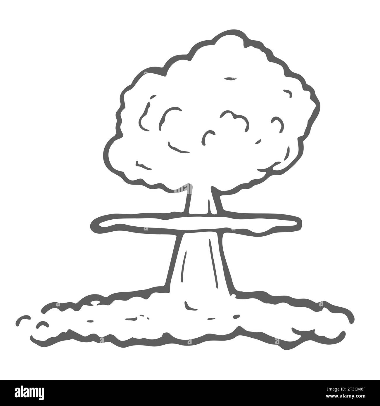 Illustrazione nuvola a fungo nucleare in stile Doodle in formato vettoriale adatta per il web, la stampa Illustrazione Vettoriale