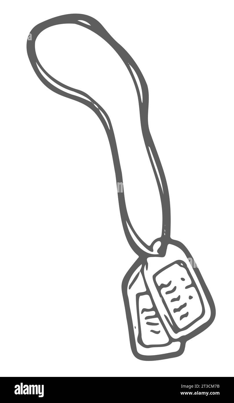 Etichette per cani. Stile Doodle isolato su bianco Illustrazione Vettoriale