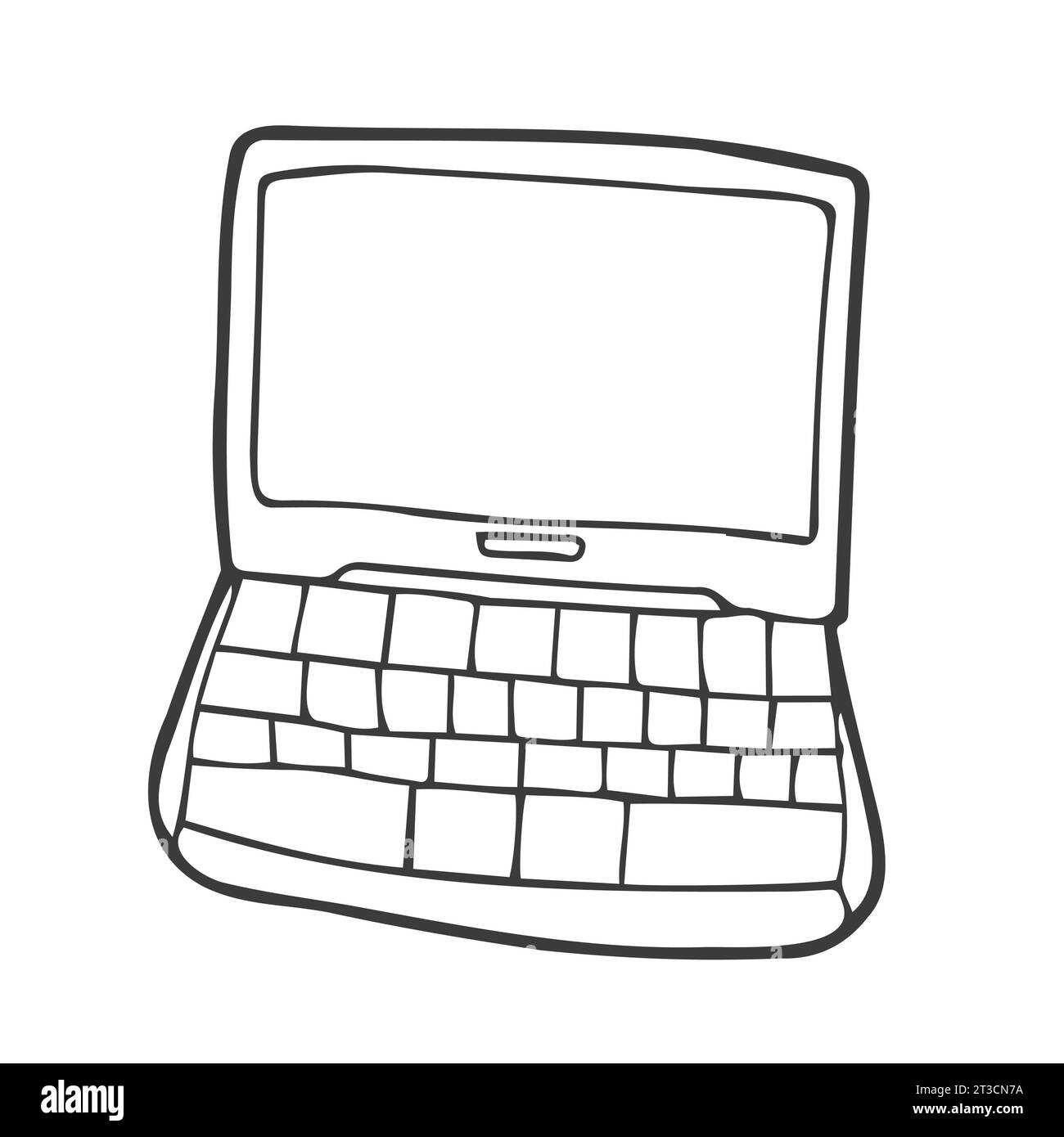 computer portatile con disegno a mano , eccellente illustrazione vettoriale Illustrazione Vettoriale