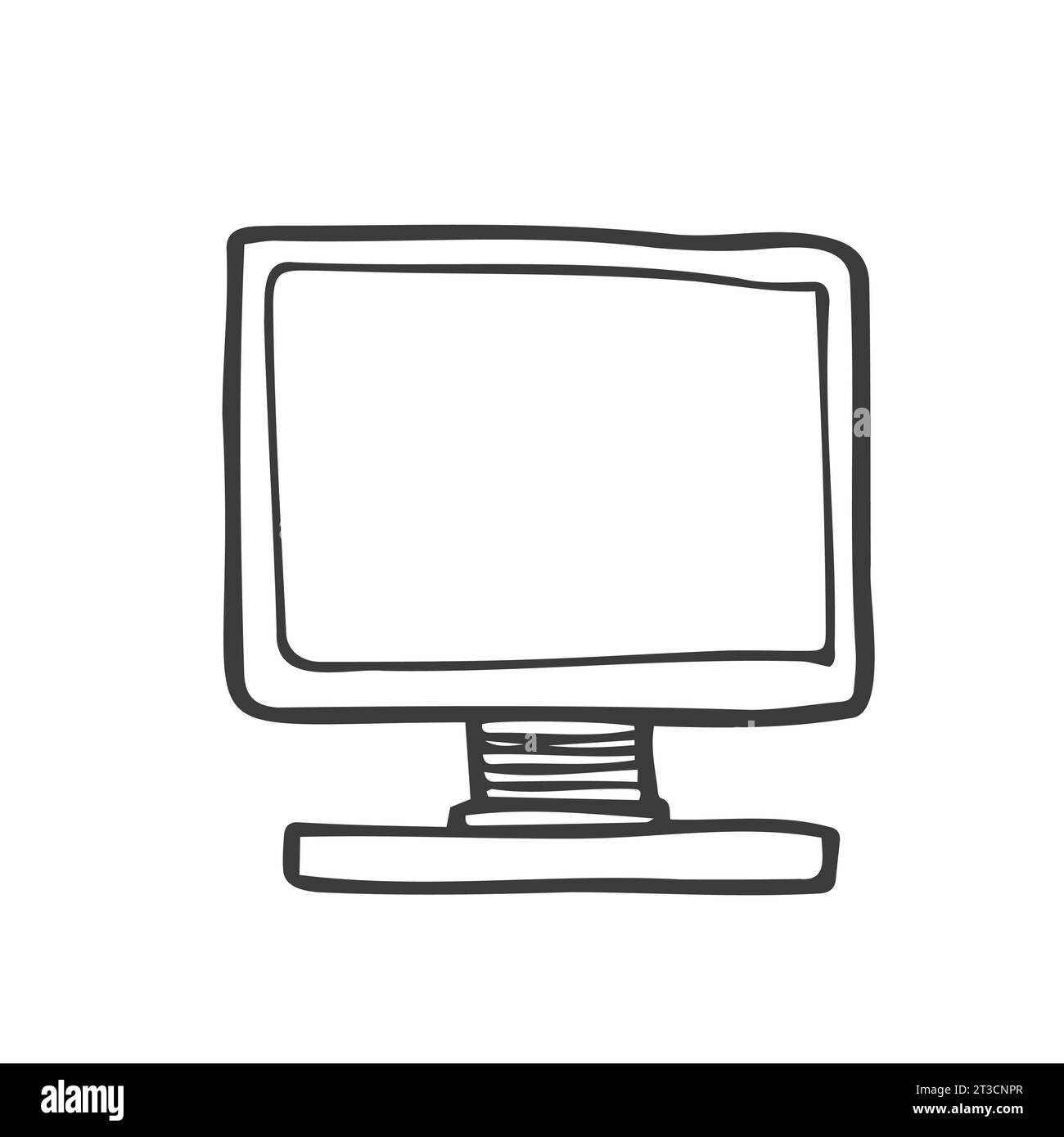 Monitor disegnato a mano, illustrazione vettoriale Illustrazione Vettoriale