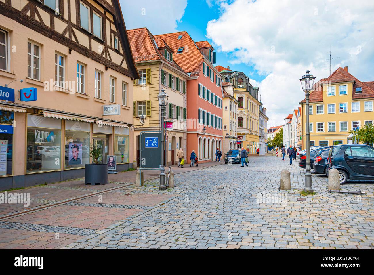 Martin-Luther-Platz ad Ansbach, Baviera, Germania Foto Stock