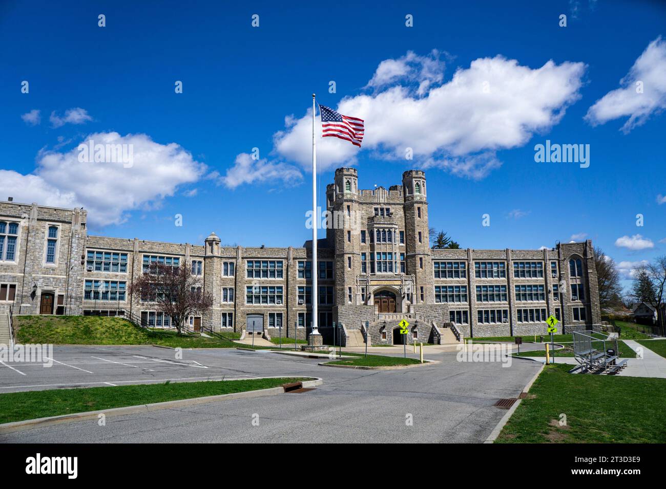 Isaac E. Young Middle School, New Rochelle, New York, USA Foto Stock