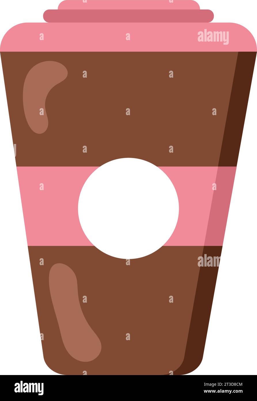 tazza di caffè riutilizzabile con isolamento vettoriale marrone Illustrazione Vettoriale