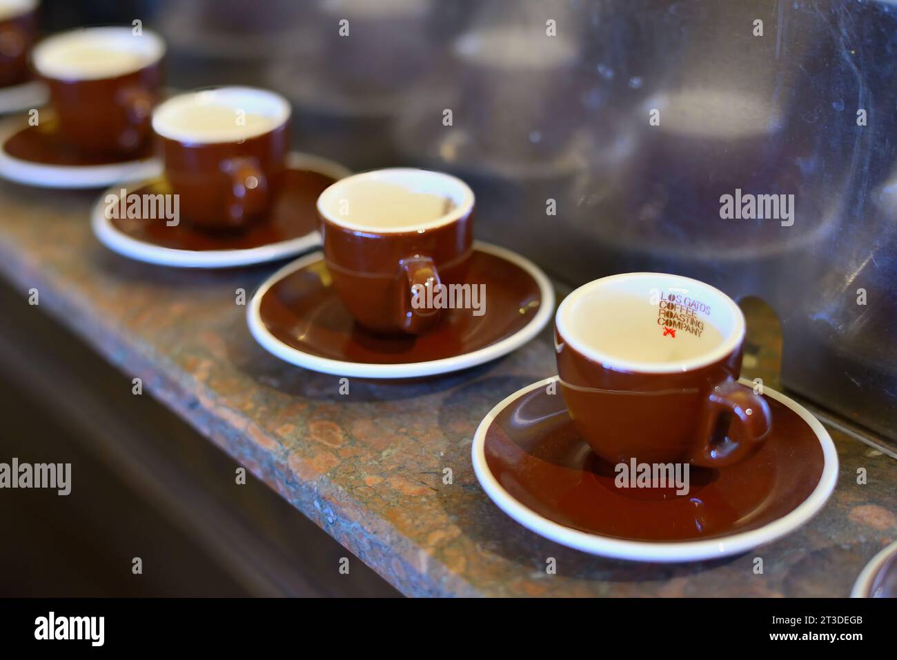Los Gatos Coffee Roasting Company nel centro di Los Gatos, Silicon Valley, CALIFORNIA Foto Stock