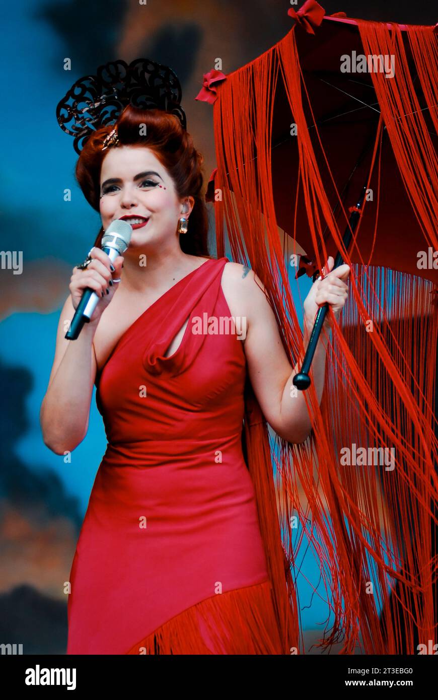 Paloma Faith, V2010, Hylands Park, Chelmsford, Essex, Regno Unito - 21 agosto 2010 Foto Stock