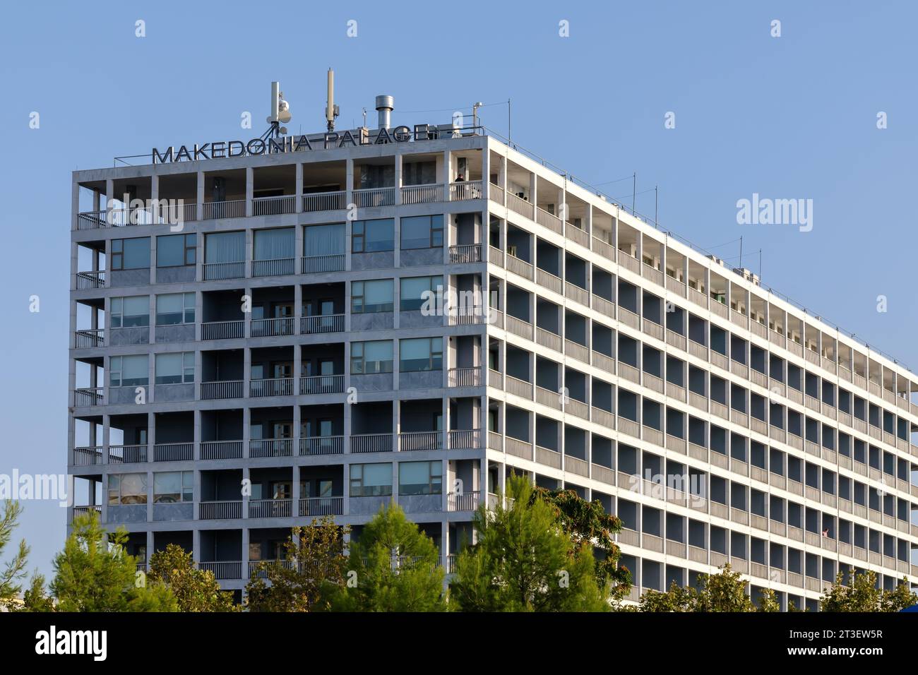 Salonicco, Grecia - 22 settembre 2023: Veduta del Palazzo Makedonia, un hotel a cinque stelle situato nel centro di Salonicco in Grecia Foto Stock