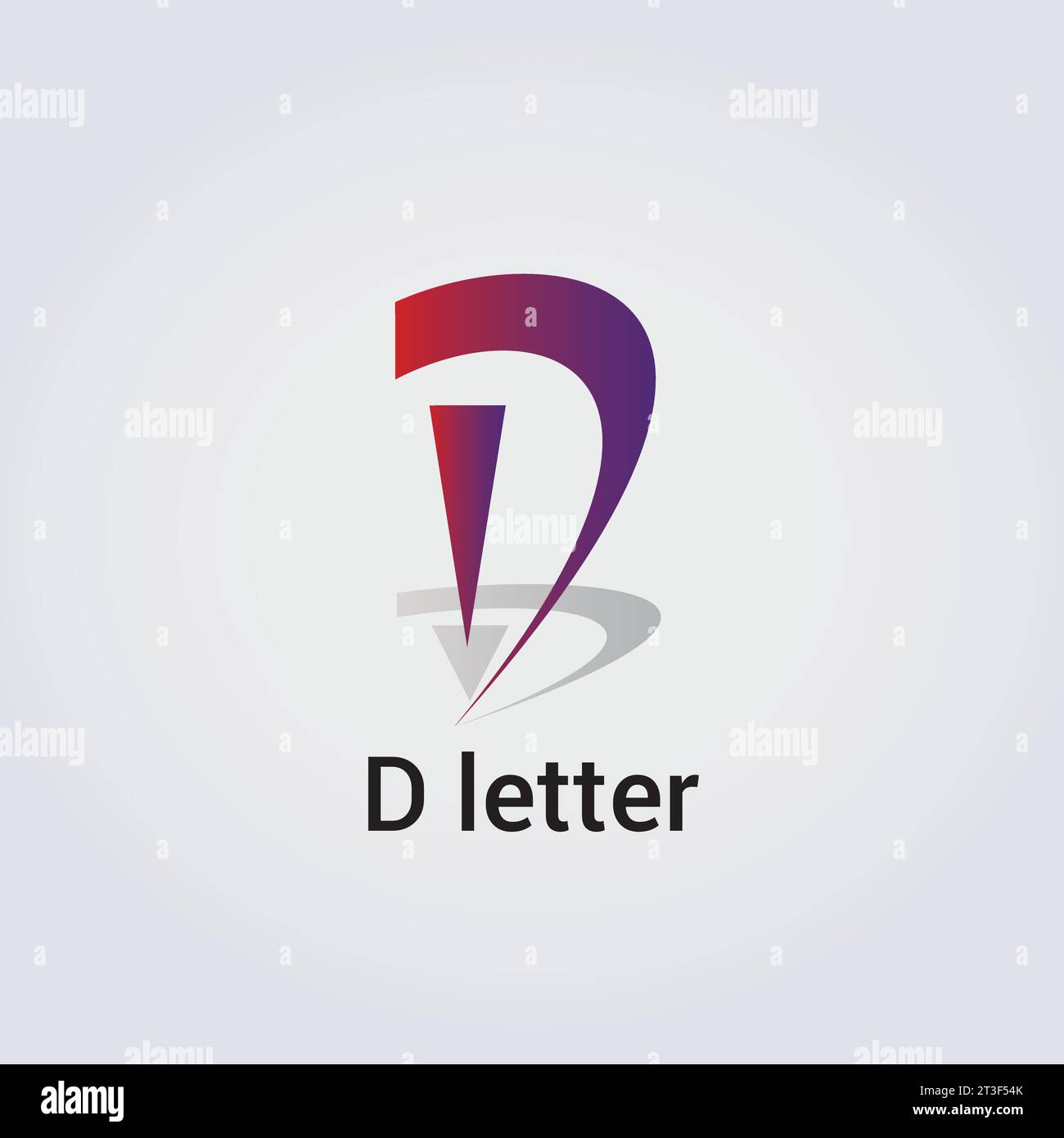 Design di icone D Letter Logo singolo isolato Design marchio identità aziendale vari colori modello modificabile monogramma vettoriale emblema illustrazione marchio Illustrazione Vettoriale