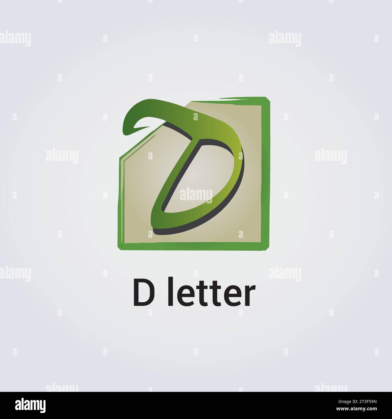 Design di icone D Letter Logo singolo isolato Design marchio identità aziendale vari colori modello modificabile monogramma vettoriale emblema illustrazione marchio Illustrazione Vettoriale
