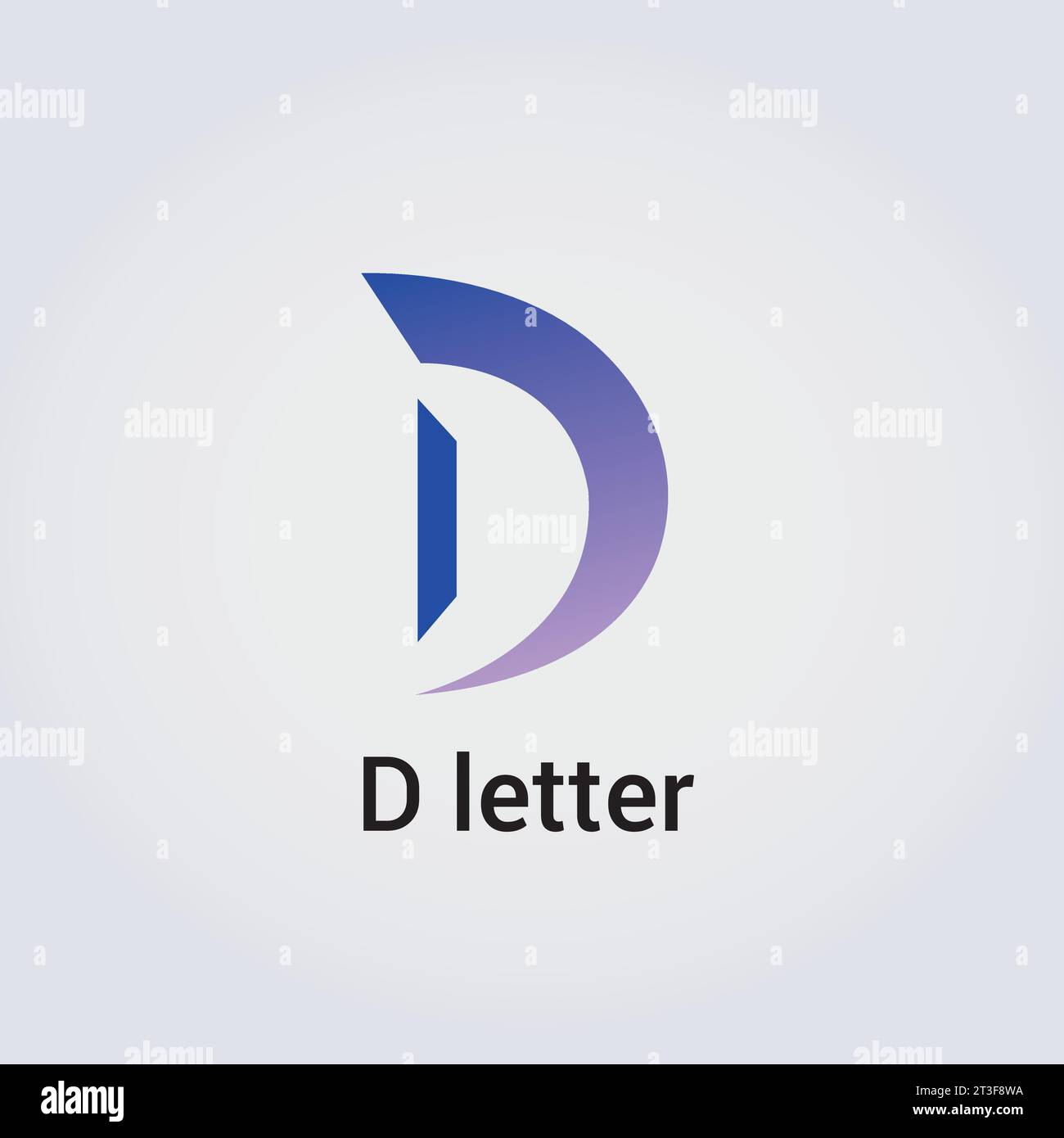 Design di icone D Letter Logo singolo isolato Design marchio identità aziendale vari colori modello modificabile monogramma vettoriale emblema illustrazione marchio Illustrazione Vettoriale