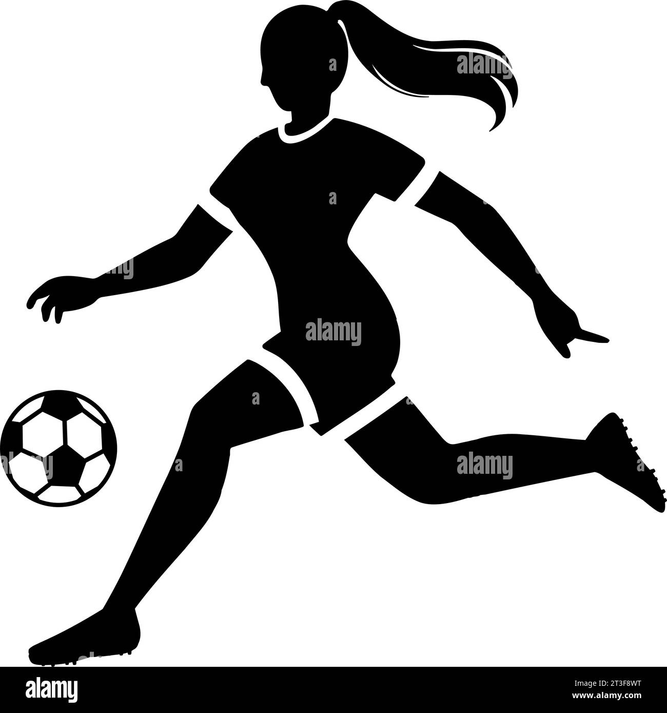 Silhouette da calcio donna. Illustrazione vettoriale Illustrazione Vettoriale