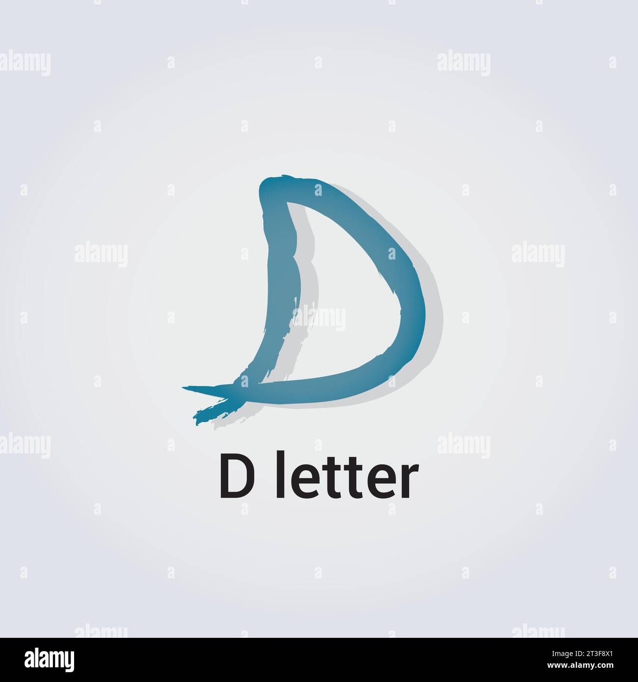 Design di icone D Letter Logo singolo isolato Design marchio identità aziendale vari colori modello modificabile monogramma vettoriale emblema illustrazione marchio Illustrazione Vettoriale