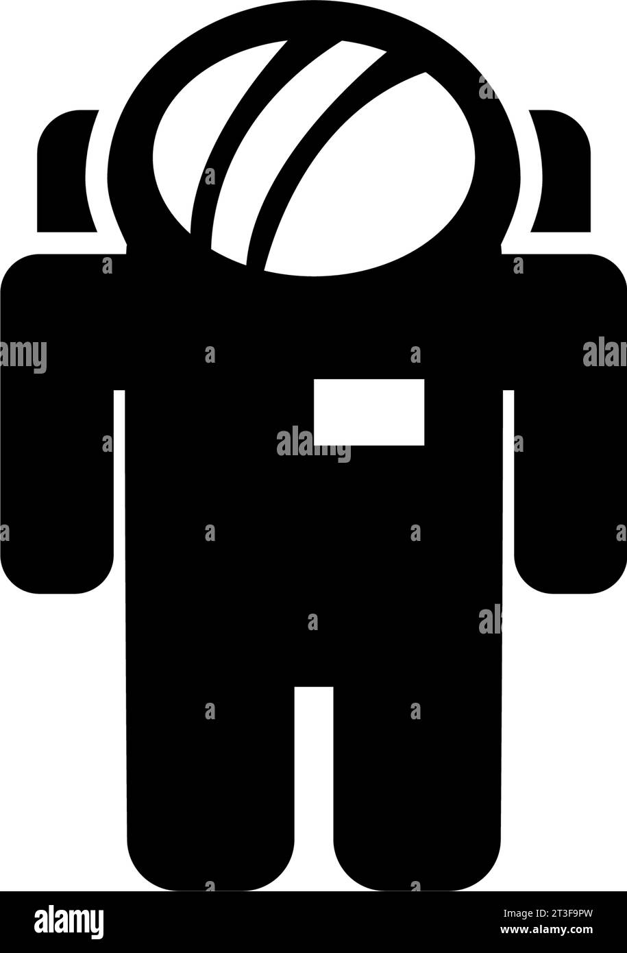 Astronauta, Cosmonaut, Spaceman. Illustrazione dell'icona Flat Vector (vettore piatto). Semplice simbolo nero su sfondo bianco. Astronauta, Cosmonaut, insegna Spaceman Illustrazione Vettoriale