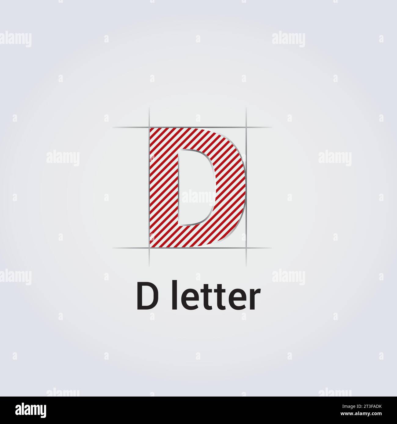 Design di icone D Letter Logo singolo isolato Design marchio identità aziendale vari colori modello modificabile monogramma vettoriale emblema illustrazione marchio Illustrazione Vettoriale