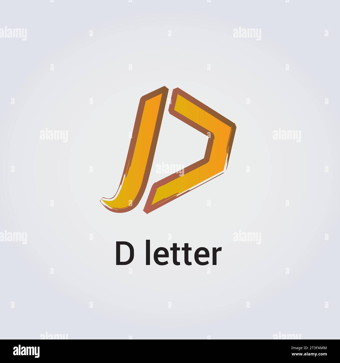 Design di icone D Letter Logo singolo isolato Design marchio identità aziendale vari colori modello modificabile monogramma vettoriale emblema illustrazione marchio Illustrazione Vettoriale