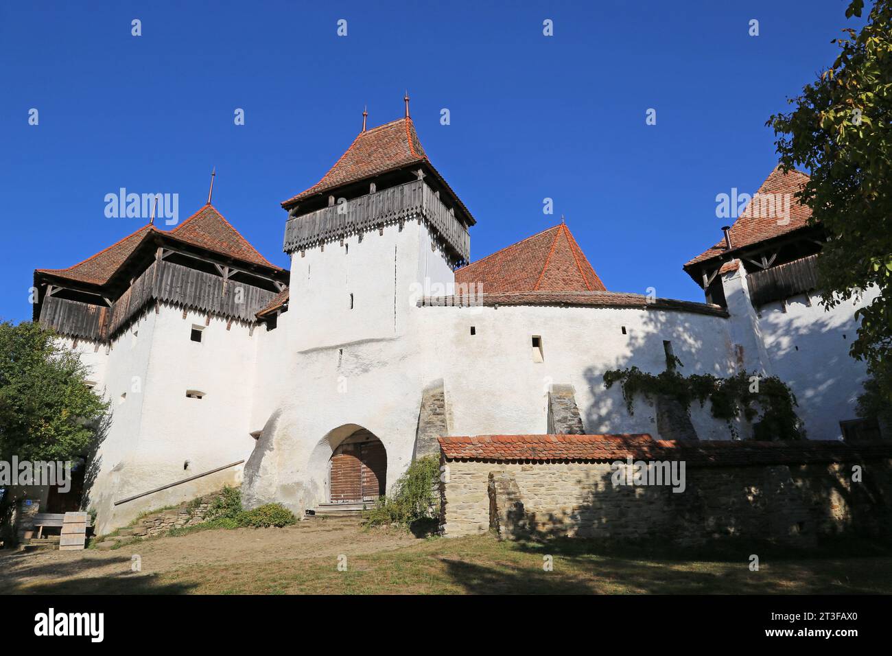 Viscri, sito patrimonio dell'umanità dell'UNESCO, contea di Braşov, Transilvania, Romania, Europa Foto Stock