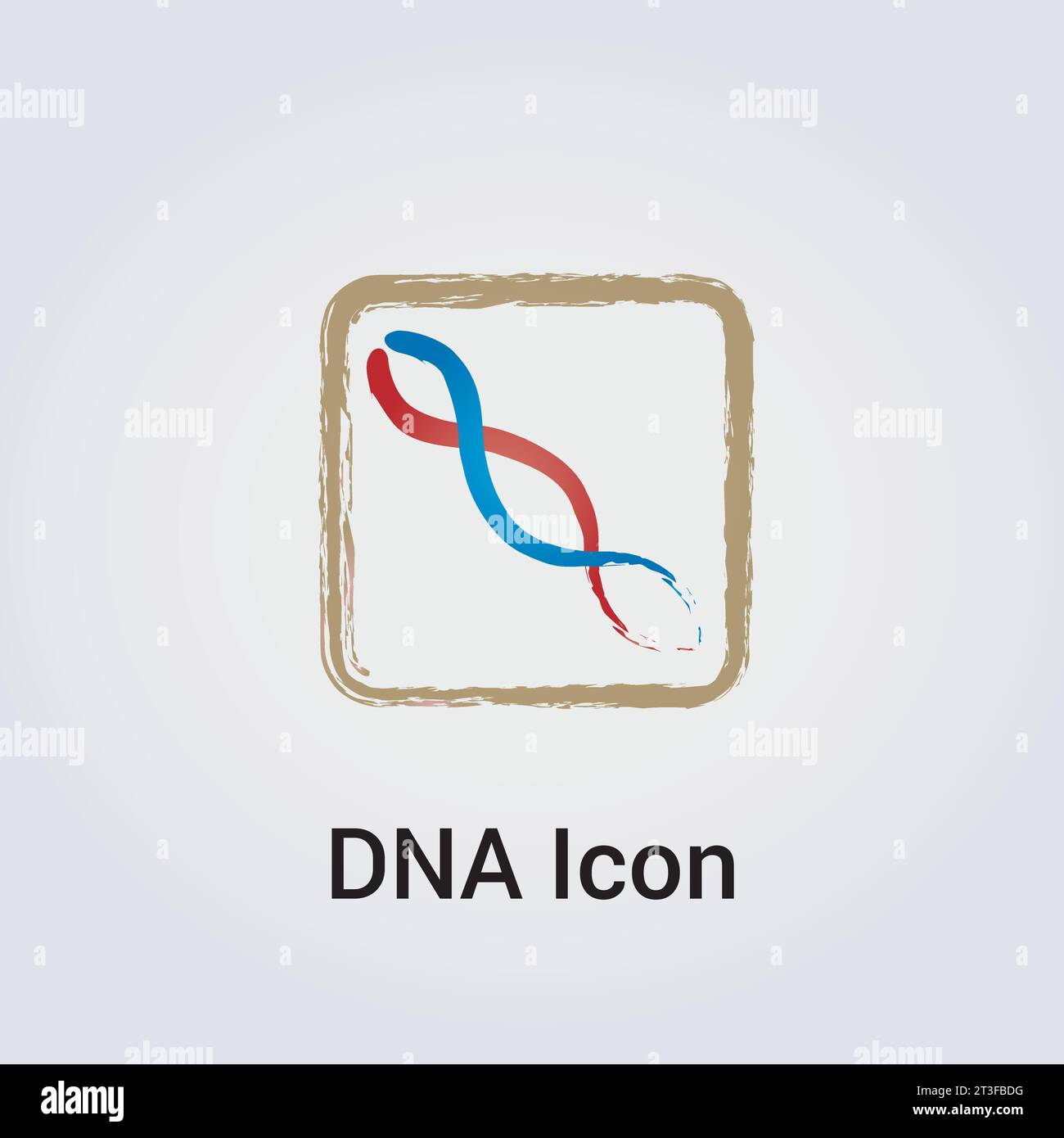 Simbolo del logo icona DNA - Gene Genetics Research Medical Science Human Health Emblem - Helix Pattern Strand Chain Infinity Concept Vector Illustrazione Vettoriale