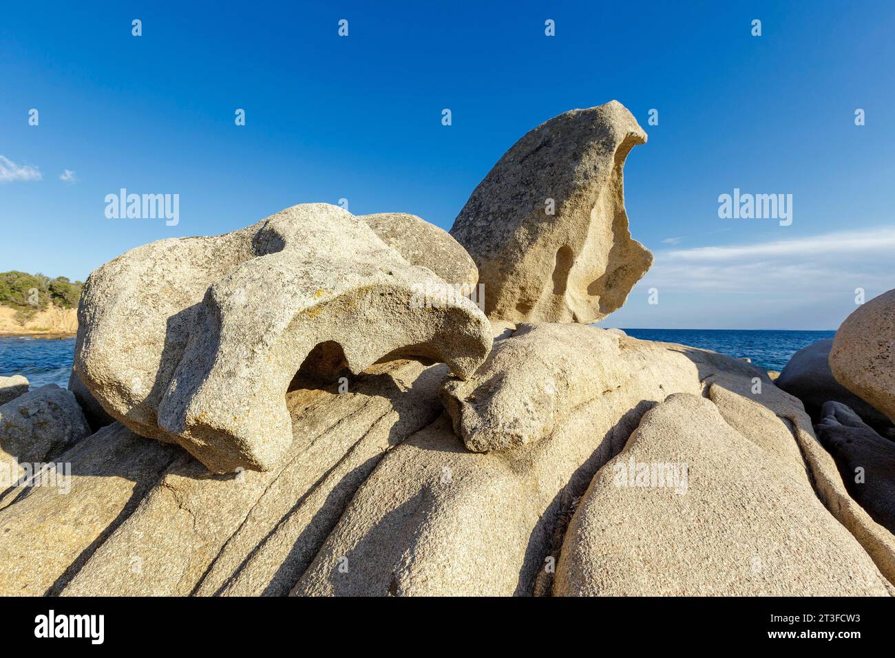 Francia, Corse du Sud, Porto Vecchio, la spiaggia di Palombaggia Foto Stock