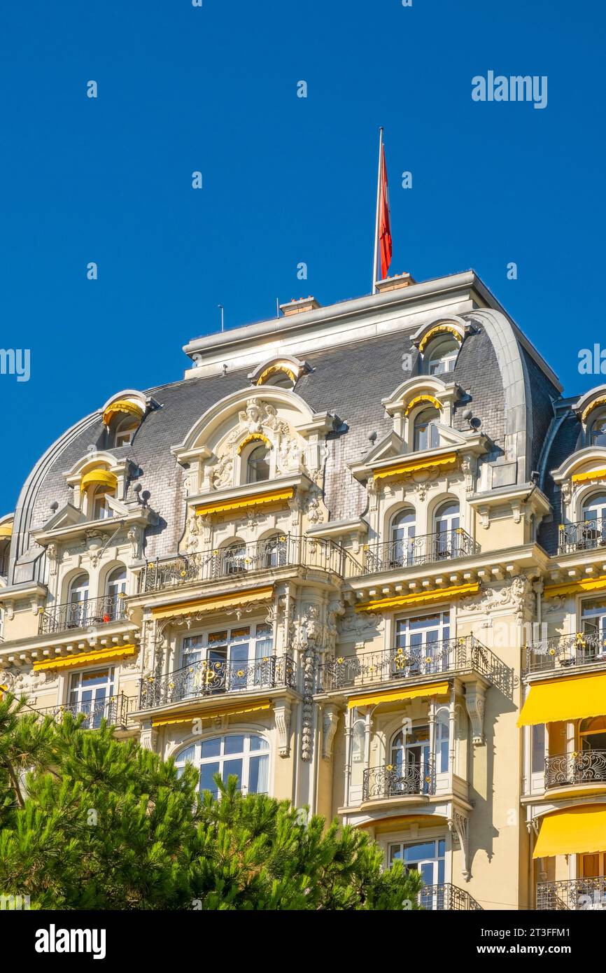 Svizzera, Canton Vaud, Montreux, Luxury Hotel Montreux Palace Foto Stock