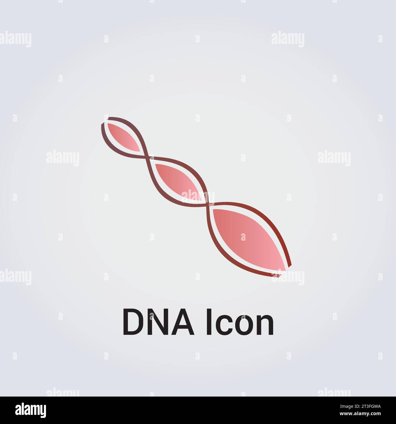 Simbolo del logo icona DNA - Gene Genetics Research Medical Science Human Health Emblem - Helix Pattern Strand Chain Infinity Concept Vector Illustrazione Vettoriale