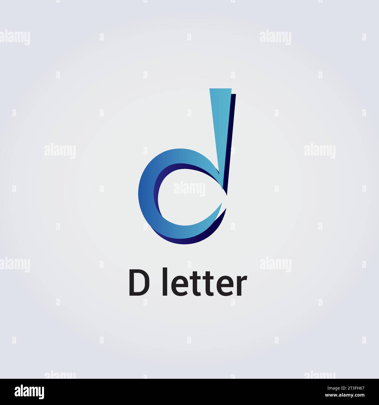 Design di icone D Letter Logo singolo isolato Design marchio identità aziendale vari colori modello modificabile monogramma vettoriale emblema illustrazione marchio Illustrazione Vettoriale