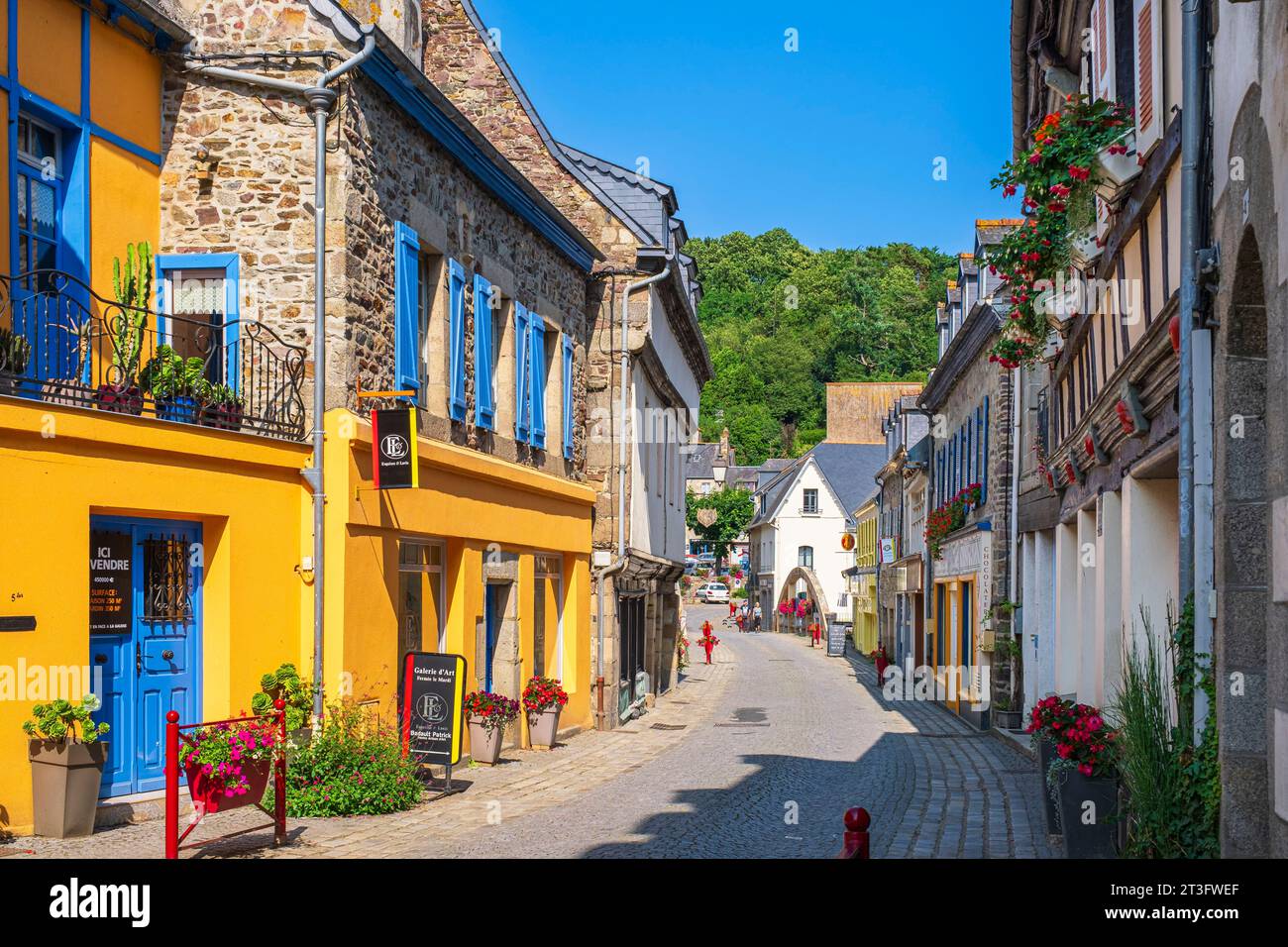Francia, Cotes d'Armor, Pontrieux, etichettata Petites Cités de Caractère® (piccole città con un patrimonio notevole) sulle rive del fiume Trieux Foto Stock