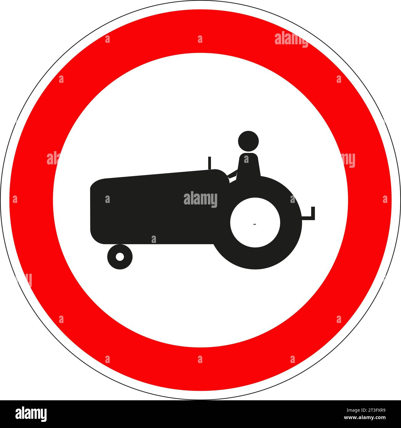 Segnaletica stradale: Accesso non consentito per i veicoli agricoli Foto Stock
