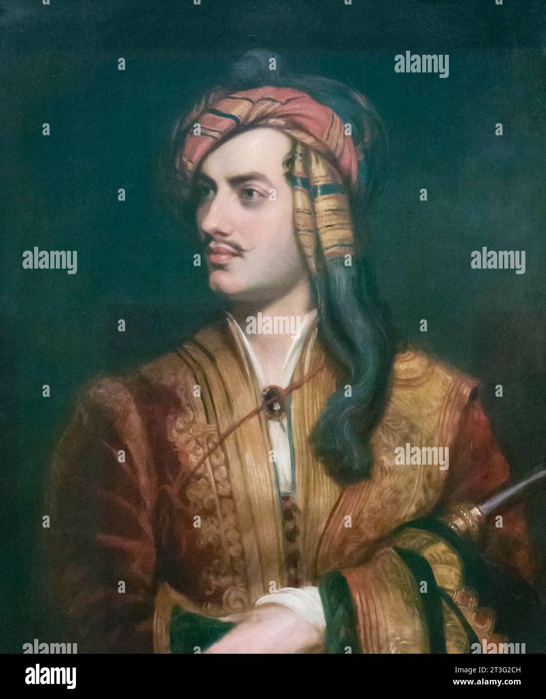 George Gordon Byron, replica di Thomas Phillips Foto Stock