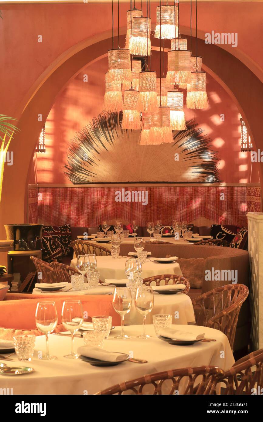 Francia, Alpes Maritimes, Cannes, ristorante marocchino Salama progettato dallo studio di architettura OREKA (David Granata) Foto Stock