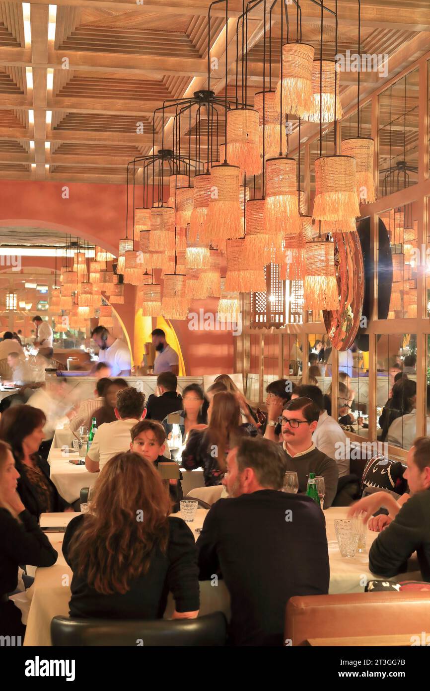 Francia, Alpes Maritimes, Cannes, ristorante marocchino Salama progettato dallo studio di architettura OREKA (David Granata) Foto Stock