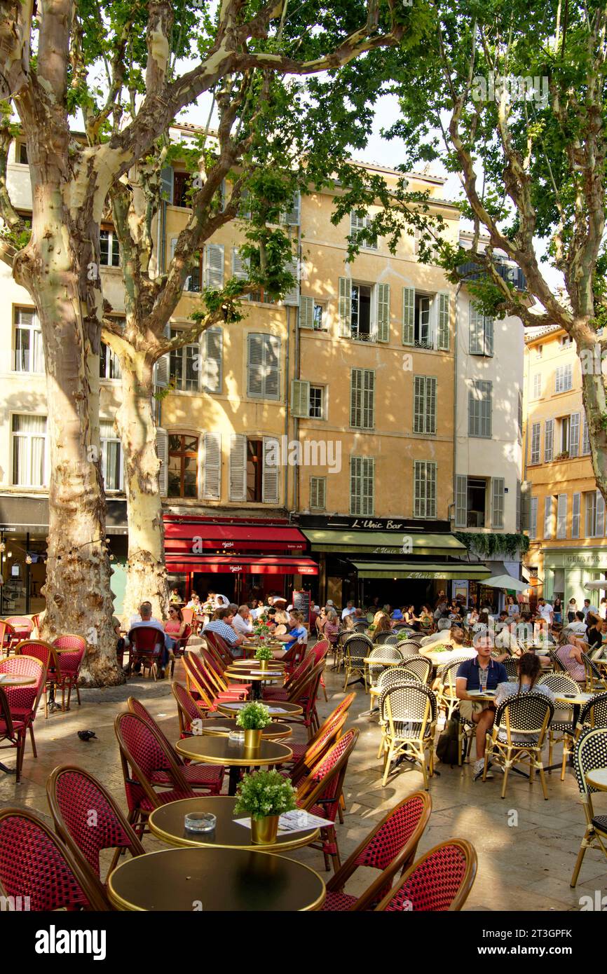 Francia, Bouches du Rhone, Aix en Provence, città vecchia, piazza Richelme Foto Stock