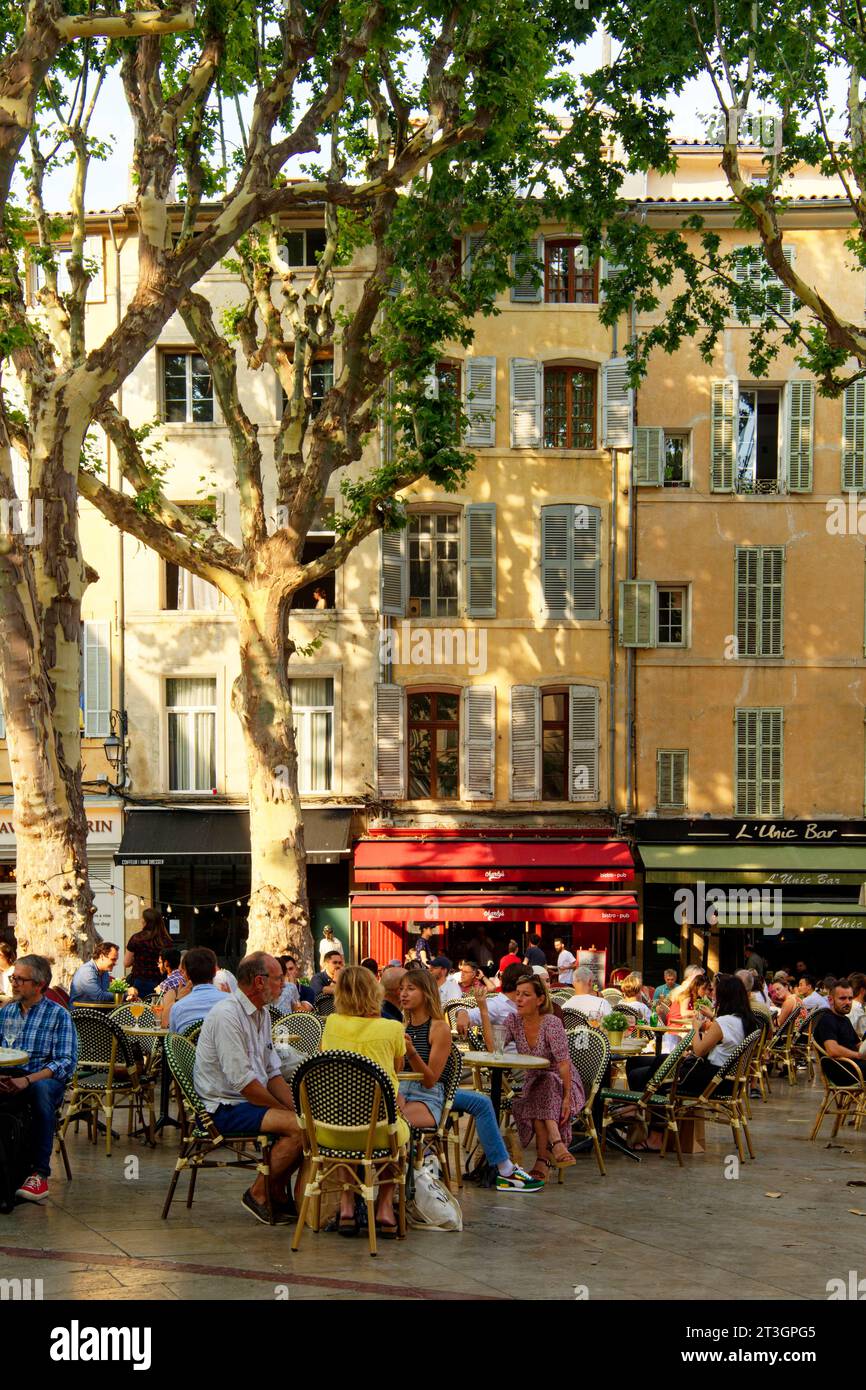 Francia, Bouches du Rhone, Aix en Provence, città vecchia, piazza Richelme Foto Stock