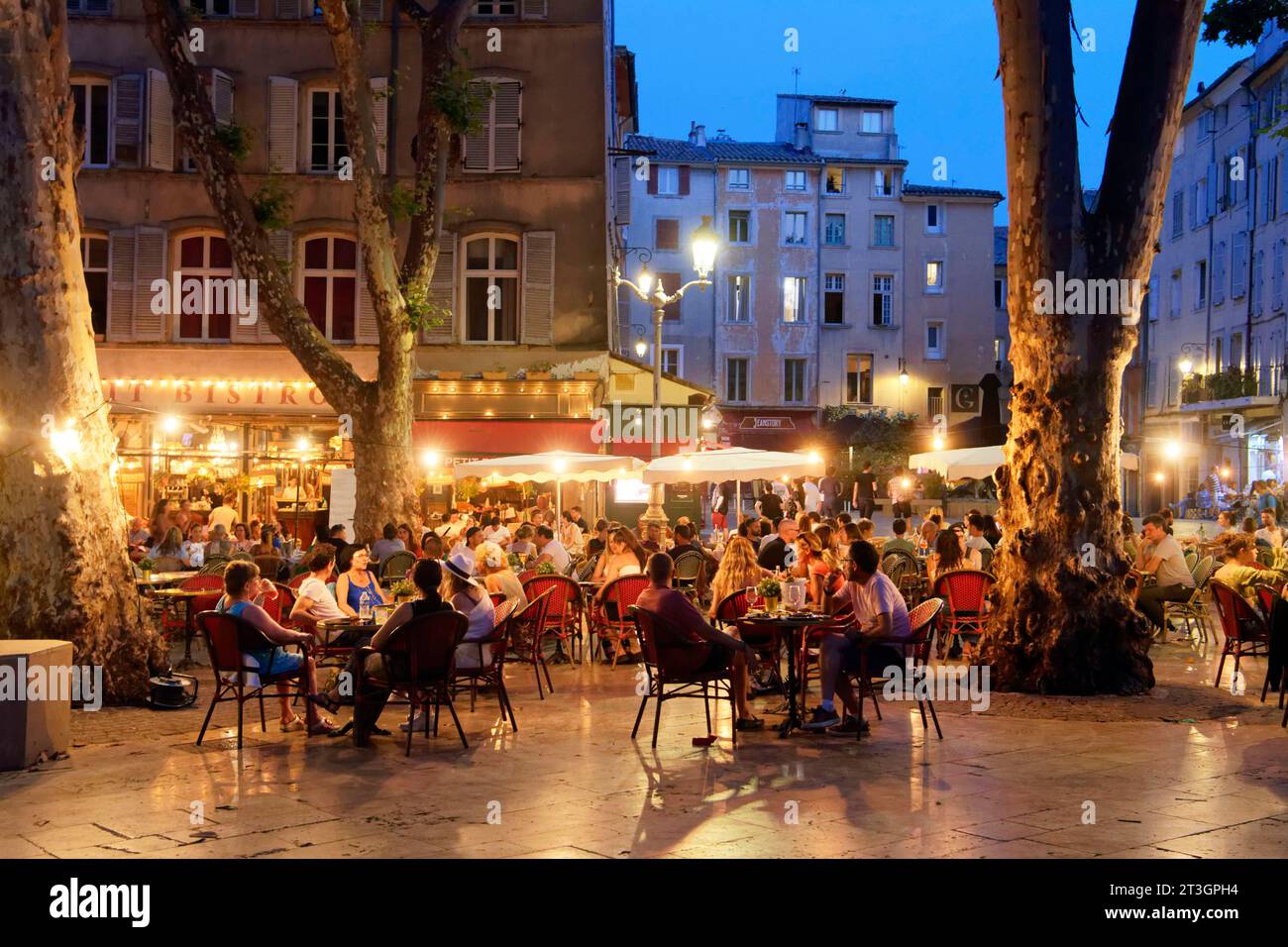 Francia, Bouches du Rhone, Aix en Provence, città vecchia, piazza Richelme Foto Stock