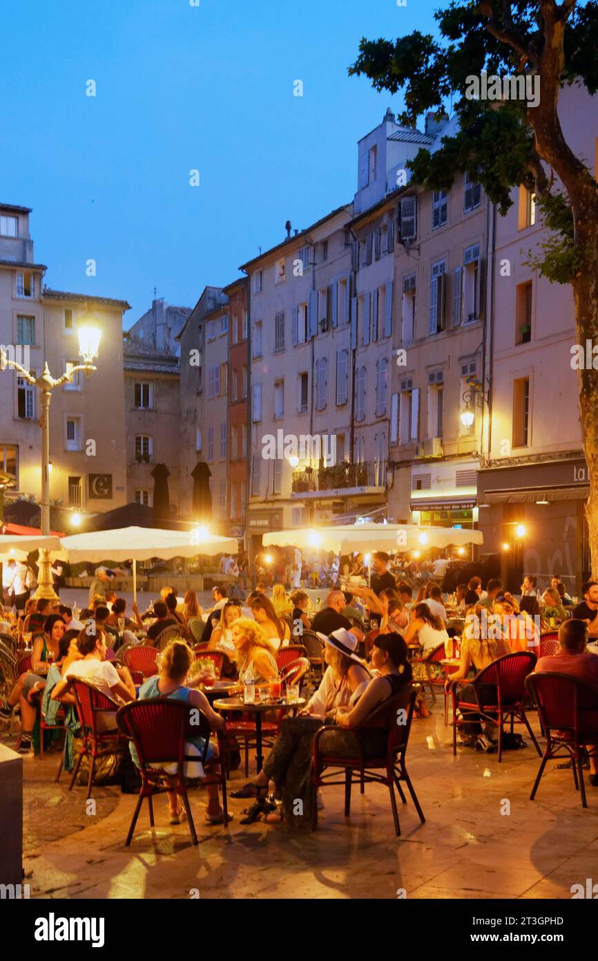 Francia, Bouches du Rhone, Aix en Provence, città vecchia, piazza Richelme Foto Stock