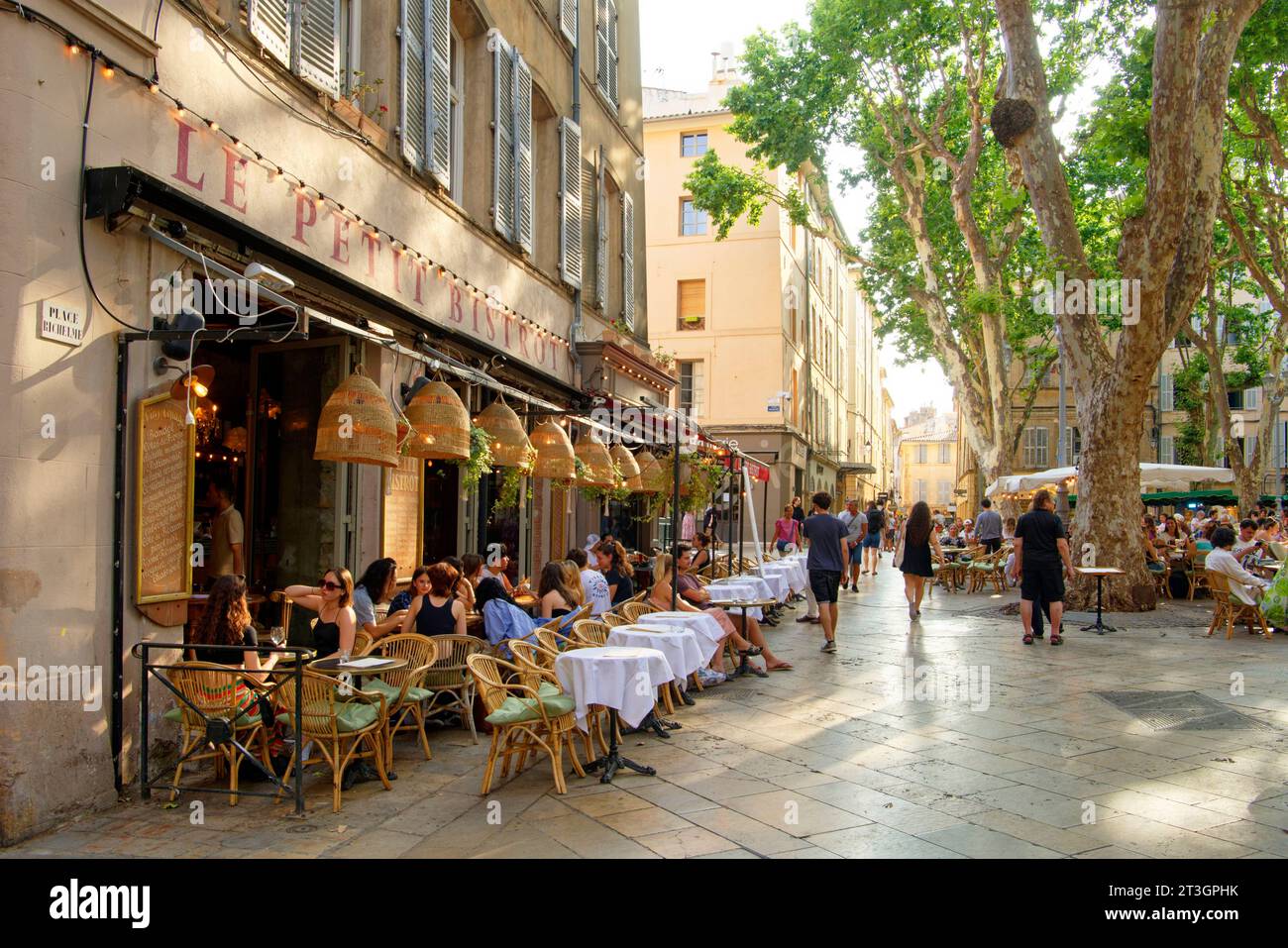 Francia, Bouches du Rhone, Aix en Provence, città vecchia, piazza Richelme Foto Stock
