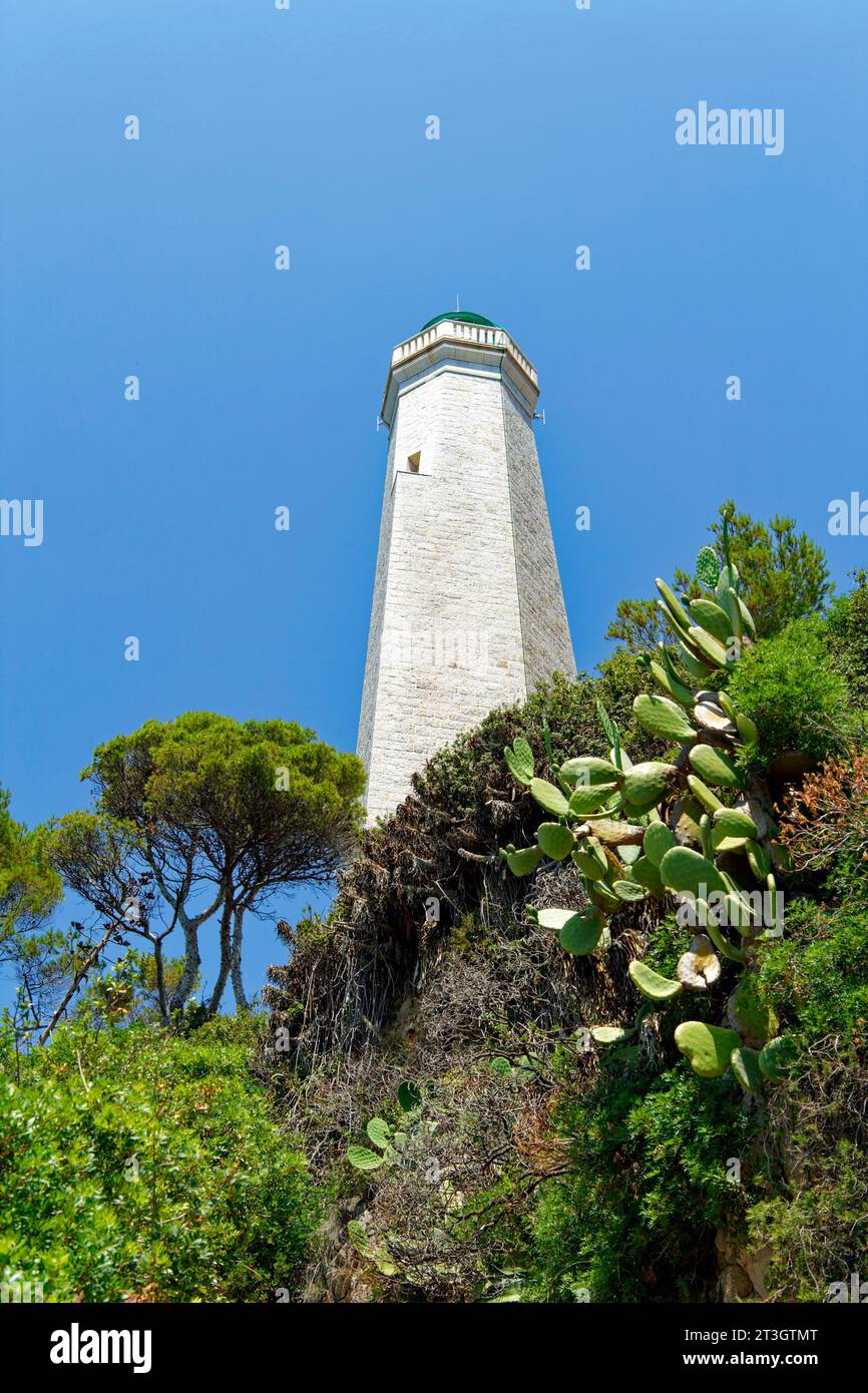 Francia, Alpes Maritimes, Saint Jean Cap Ferrat, il faro di Cap Ferrat Foto Stock